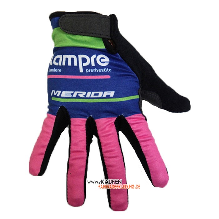 2020 Lampre Merida Lange Handschuhe Rosa Blau